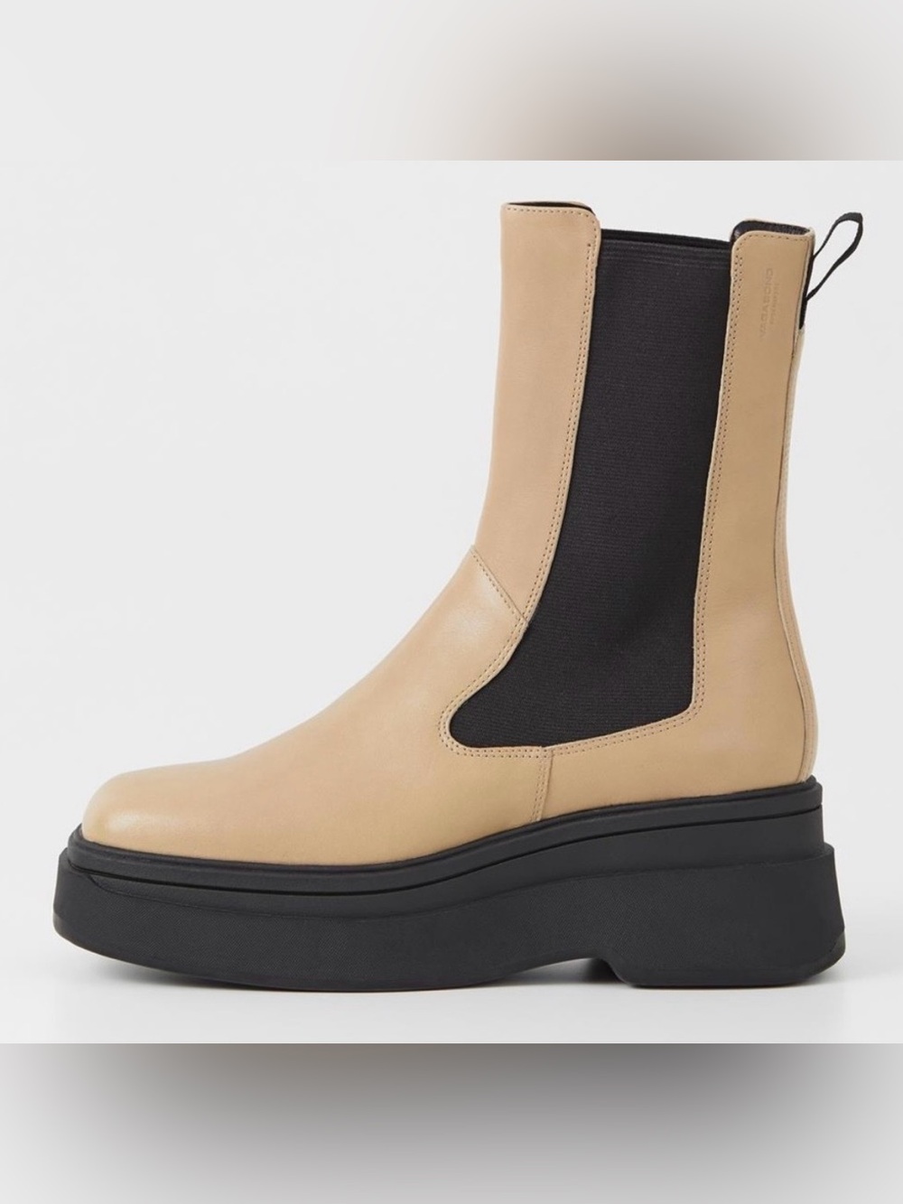 VAGABOND SHOEMAKERS CARLA BOOTS BEIGE LEATHER SIZE EU 36